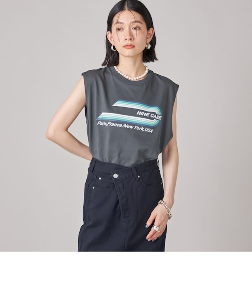 SHIPS NINE CASE:ロゴ ノースリーブ TEE