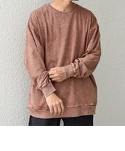 ONEITA: ケミカルウォッシュ サイド ポケット リラックス Tシャツ(ロンT)