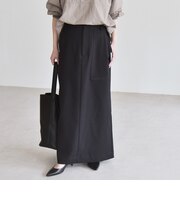 quaranciel:〈洗濯機可能〉ウーステッド ステッチ Iライン ロング スカート