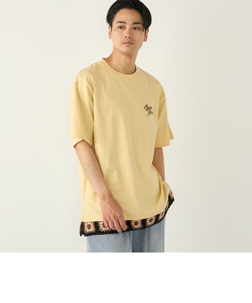 【WEB限定】SHIPS Colors:クロシェニット ロゴ刺繍 Tシャツ◇