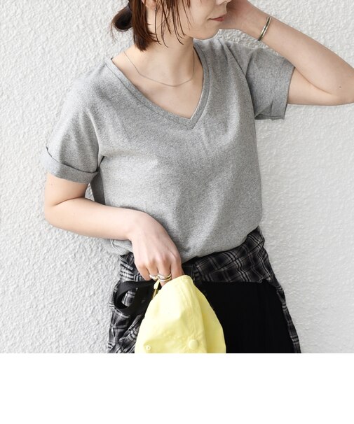 SHIPS Colors:〈汗染み防止・手洗い可能〉Vネック Tシャツ