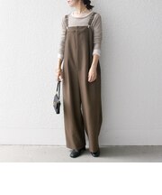 SHIPS any:〈洗濯機可能〉ウールライク サスペンダー セミワイド サロペット