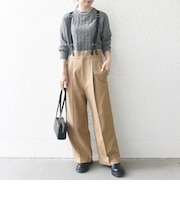 SHIPS any:〈洗濯機可能〉マニッシュ サスペンダー ワイド パンツ 24FW