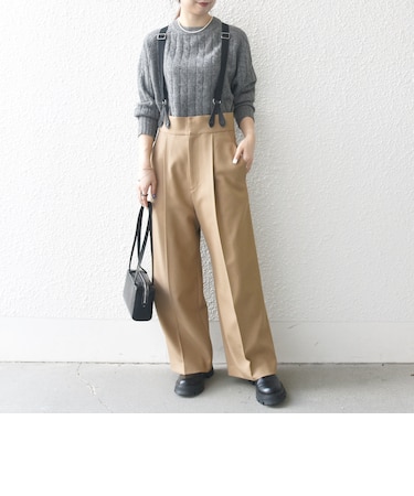 SHIPS any:〈洗濯機可能〉マニッシュ サスペンダー ワイド パンツ 24FW