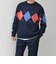 SHIPS any: 〈手洗い可能〉コットン カシミヤ パターン スウェットライク ニット◇
