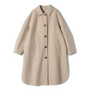 SHIPS Primary Navy Label:メルトン リバー ステンカラー コート