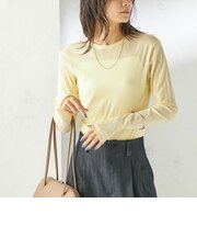 【SHIPS別注】miller: シアー ヘンリー ネック ロング スリーブ TEE