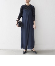SHIPS any:〈洗濯機可能〉ツイード ライク サロペット［NAVY BLUE］
