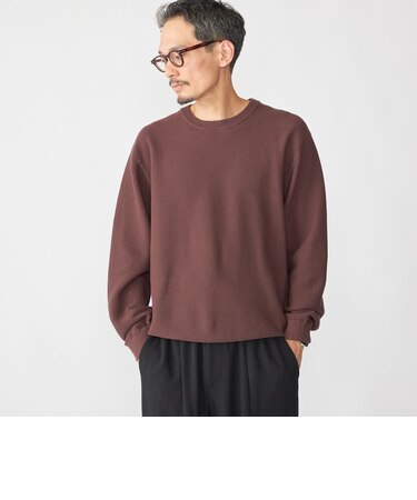 SHIPS:〈手洗い可能〉TEXBRID(R) コットン ウール ピケ クルーネック ニット
