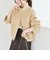 quaranciel〈洗濯機可能〉ポリエステル スエード スタンドカラー ジップ ショート ブルゾン