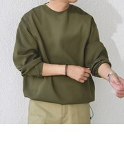 SHIPS any:〈手洗い可能〉メッシュ スピンドル スウェットライク テック ニット◇