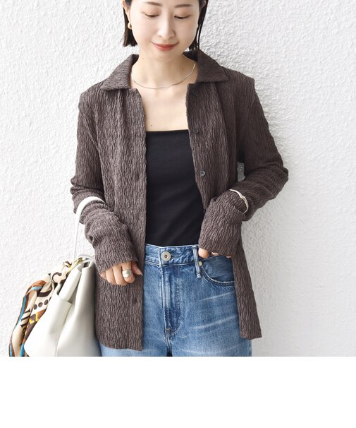 【WEB限定】〈手洗い可能〉ランダムブルーゼ シャツ カーディガン