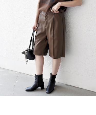 SHIPS any: センター ピンタックライン ハーフパンツ