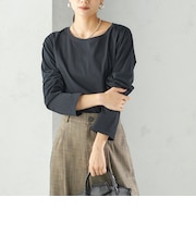 ワイド クルーネック コットン ロング スリーブ TEE