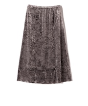 SHIPS Primary Navy Label:〈手洗い可能〉クラッシュ ベロア スカート