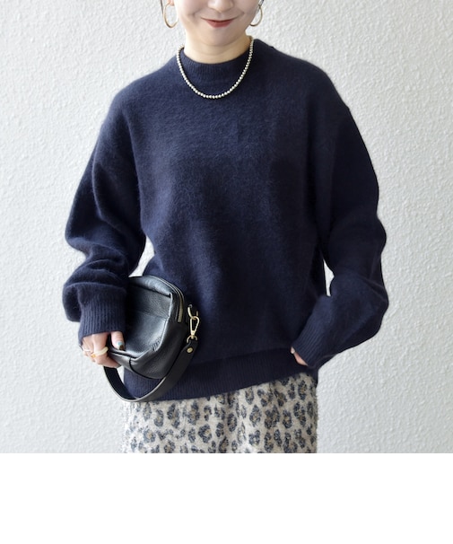 SHIPS any: LOUNGE FOX シャギー セミモックネック ニット◇