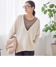 〈手洗い可能〉ウール カシミヤ Vネック プルオーバー