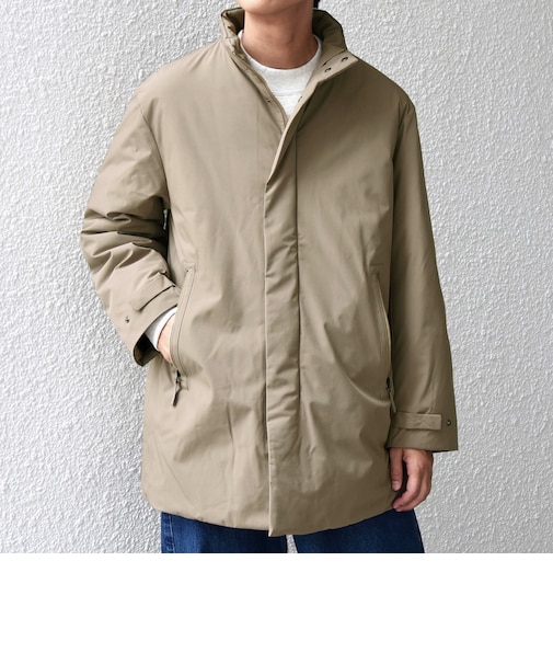 【WEB限定】SHIPS any:〈撥水/防風等〉多機能 スタンドカラー ダウン ミドル コート 25AW◇