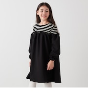 SHIPS any:〈洗濯機可能〉ボーダー/ソリッド 切り替え ワンピース<KIDS>