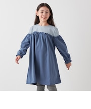 SHIPS any:〈洗濯機可能〉ボーダー/ソリッド 切り替え ワンピース<KIDS>