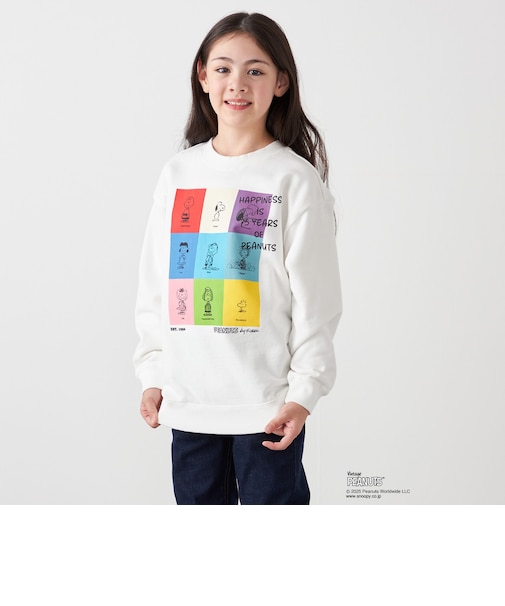 SHIPS any: SNOOPY コラボ 75th ブロック グラフィック プリント スウェット <KIDS>