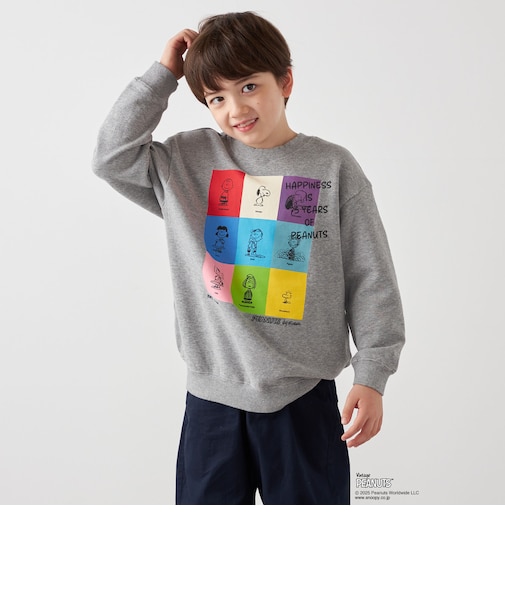 SHIPS any: SNOOPY コラボ 75th ブロック グラフィック プリント スウェット <KIDS>