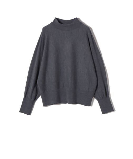 SHIPS Primary Navy Label:MERINO WOOL ハイネック ドルマン ニット
