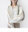 【WEB限定】〈手洗い可能〉フラワー ジャカード ジップ カーディガン