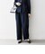 SHIPS any:〈手洗い可能〉ジャカード タック セミワイド パンツ［NAVY BLUE］