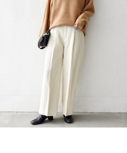 SHIPS any:〈手洗い可能〉ジャカード タック セミワイド パンツ［NAVY BLUE］