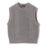 SHIPS Primary Navy Label:〈手洗い可能〉PON PON ケーブル ベスト