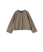 SHIPS Primary Navy Label:ウール ジャージー ノーカラー ジャケット