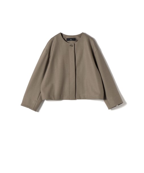 SHIPS Primary Navy Label:ウール ジャージー ノーカラー ジャケット