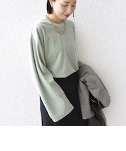 〈手洗い可能〉コットン ポリエステル ベロア ワイド スリーブ