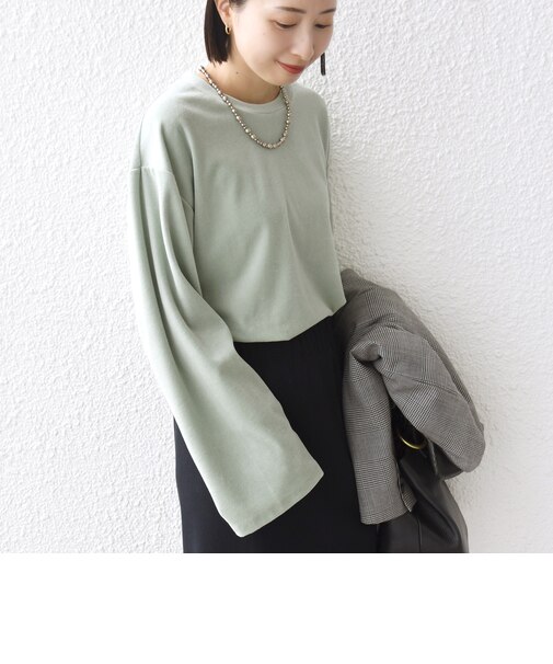 〈手洗い可能〉コットン ポリエステル ベロア ワイド スリーブ