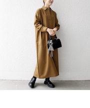 SHIPS any:〈洗濯機可能〉サージ スキッパー シャツ ワンピース