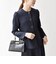 SHIPS any:〈手洗い可能〉ジャカード ノーカラー ペプラム ジャケット［NAVY BLUE］