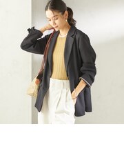 〈吸水速乾・手洗い可能〉麻調 ドンゴロス 2釦 ジャケット