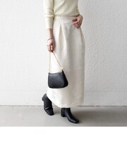 SHIPS any:〈手洗い可能〉フラワー ジャカード Iライン タック スカート