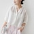 〈手洗い可能〉IMPERIAL LINEN 混 バンドカラー スキッパー シャツ