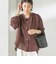 〈手洗い可能〉IMPERIAL LINEN 混 バンドカラー スキッパー シャツ