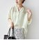 〈手洗い可能〉IMPERIAL LINEN 混 バンドカラー スキッパー シャツ
