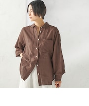 〈手洗い可能〉IMPERIAL LINEN 混 オーバー サイズ シャツ