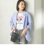 〈手洗い可能〉ピン ストライプ シャツライク ジャケット