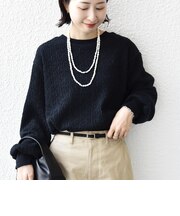 【WEB限定】〈手洗い可能〉ウェーブ クレープ ヘンリー 2WAY プルオーバー