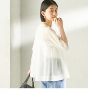 〈手洗い可能〉麻混 シアー ティアード ショート スリーブ プルオーバー