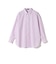 SHIPS Primary Navy Label:コットン タイプライター ビッグ シャツ （ライム/パープル）