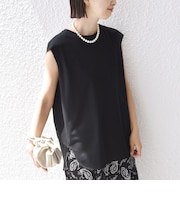 〈接触冷感/UVカット〉ガゼット デザイン 裾 ラウンド TEE