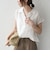 SHIPS Colors:〈洗濯機可能〉ユーロリネン (EURO Linen) フレンチスリーブ スキッパーブラウス◇