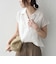 SHIPS Colors:〈洗濯機可能〉ユーロリネン (EURO Linen) フレンチスリーブ スキッパーブラウス◇